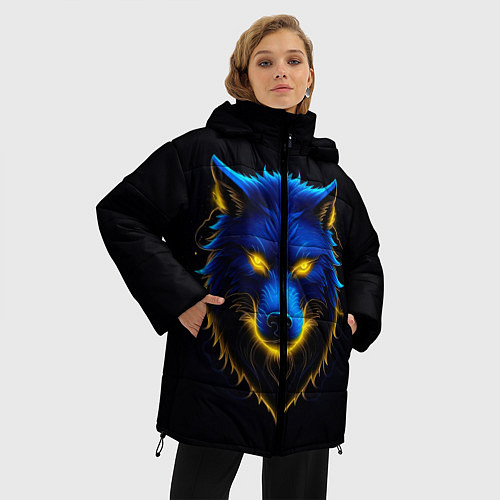 Женская зимняя куртка Синий хищник / 3D-Черный – фото 3