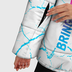 Куртка зимняя женская Bring Me the Horizon neon gradient style по-вертик, цвет: 3D-черный — фото 2