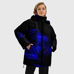Куртка зимняя женская Синий дым узоры, цвет: 3D-черный — фото 2