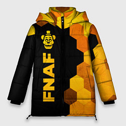 Куртка зимняя женская FNAF - gold gradient по-вертикали, цвет: 3D-черный