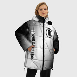 Куртка зимняя женская Three Days Grace glitch на светлом фоне вертикальн, цвет: 3D-черный — фото 2