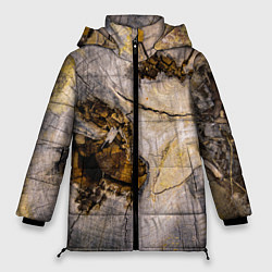 Куртка зимняя женская Текстура пня сосны, цвет: 3D-красный