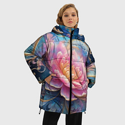 Куртка зимняя женская Цветок в космосе, цвет: 3D-светло-серый — фото 2
