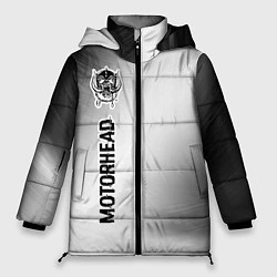Куртка зимняя женская Motorhead glitch на светлом фоне по-вертикали, цвет: 3D-черный