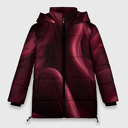 Куртка зимняя женская Бордовый шелк, цвет: 3D-черный