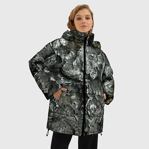 Женская зимняя куртка Камуфляж невидимка три маскировка милитари / 3D-Черный – фото 3