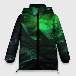 Куртка зимняя женская Глубина зеленого абстракции, цвет: 3D-черный