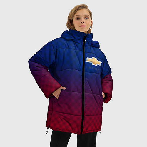Женская зимняя куртка Chevrolet carbon gradient / 3D-Черный – фото 3