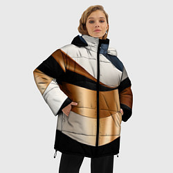 Куртка зимняя женская Золотистые вставки абстракции, цвет: 3D-светло-серый — фото 2