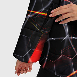 Куртка зимняя женская Черные узоры паттерны, цвет: 3D-черный — фото 2