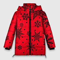 Куртка зимняя женская Праздничный снег, цвет: 3D-черный