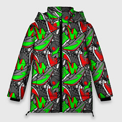 Куртка зимняя женская Разноцветные кеды, цвет: 3D-черный