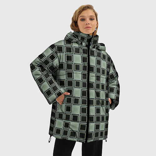 Женская зимняя куртка Brick game - узор / 3D-Черный – фото 3