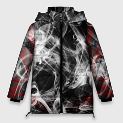 Куртка зимняя женская Серый дым узоры, цвет: 3D-черный