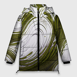Куртка зимняя женская Бело-зеленая краска, цвет: 3D-светло-серый