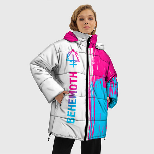 Женская зимняя куртка Behemoth neon gradient style по-вертикали / 3D-Черный – фото 3