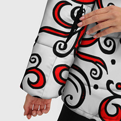 Куртка зимняя женская Красный кружевной узор, цвет: 3D-светло-серый — фото 2
