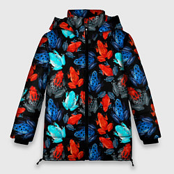Куртка зимняя женская Тропические лягушки, цвет: 3D-светло-серый