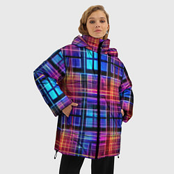 Куртка зимняя женская Неоновый паттерн, цвет: 3D-светло-серый — фото 2
