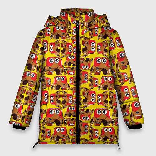 Женская зимняя куртка Мультяшные разноцветные монстрики / 3D-Красный – фото 1