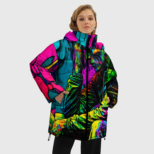 Женская зимняя куртка Одиночество / 3D-Черный – фото 3