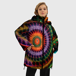 Куртка зимняя женская Фрактальная абстракция, цвет: 3D-светло-серый — фото 2