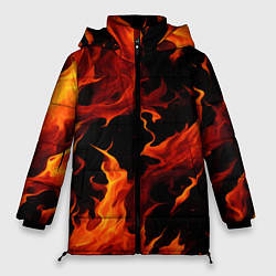 Куртка зимняя женская Пламя в темноте, цвет: 3D-красный
