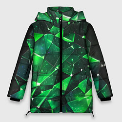 Куртка зимняя женская Зелёное разбитое стекло, цвет: 3D-черный
