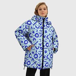 Куртка зимняя женская Синие каракули, цвет: 3D-черный — фото 2