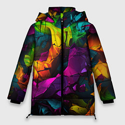 Куртка зимняя женская Яркие разноцветные краски, цвет: 3D-светло-серый