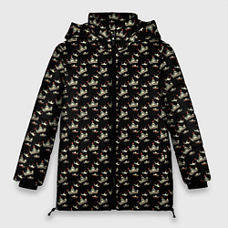 Куртка зимняя женская Паттерн короны, цвет: 3D-черный