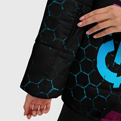 Куртка зимняя женская GTA 6 - neon gradient вертикально, цвет: 3D-черный — фото 2