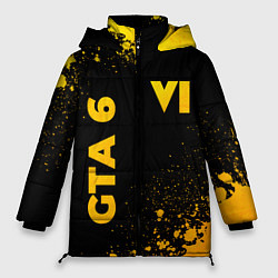 Куртка зимняя женская GTA 6 - gold gradient вертикально, цвет: 3D-черный