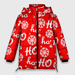 Куртка зимняя женская Падающие снежинки, цвет: 3D-красный