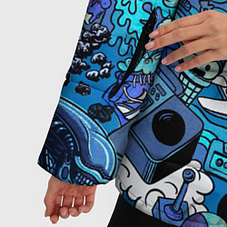 Куртка зимняя женская Сапфировый граффити-хаос, цвет: 3D-черный — фото 2