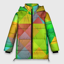 Куртка зимняя женская Разноцветные фигуры, цвет: 3D-светло-серый