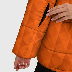 Куртка зимняя женская Объёмные пирамиды сочный апельсиновый, цвет: 3D-черный — фото 2