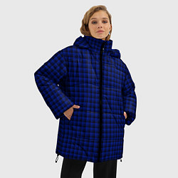 Куртка зимняя женская Паттерн объёмные квадраты тёмно-синий, цвет: 3D-черный — фото 2