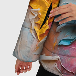 Куртка зимняя женская Абстрактная живопись акрилом, цвет: 3D-красный — фото 2
