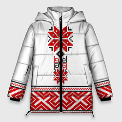 Женская зимняя куртка Обережная вышиванка - узор алатырь