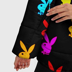 Куртка зимняя женская Playboy pattern неон, цвет: 3D-красный — фото 2