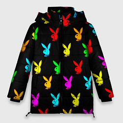 Куртка зимняя женская Playboy pattern неон, цвет: 3D-красный