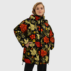 Куртка зимняя женская Русский узор с позолотой, цвет: 3D-черный — фото 2