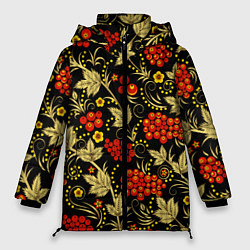 Куртка зимняя женская Русский узор с позолотой, цвет: 3D-светло-серый