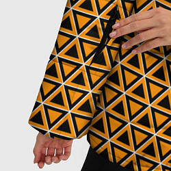 Куртка зимняя женская Жёлтые и чёрные треугольники, цвет: 3D-светло-серый — фото 2
