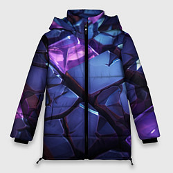 Куртка зимняя женская Фиолетовые неоновые плиты, цвет: 3D-черный