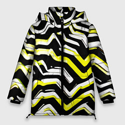 Куртка зимняя женская Абстракция - полосы, цвет: 3D-черный