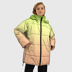 Куртка зимняя женская Персиково-салатный градиент, цвет: 3D-светло-серый — фото 2