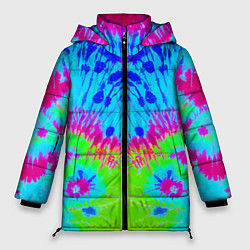 Куртка зимняя женская Tie-Dye abstraction, цвет: 3D-черный