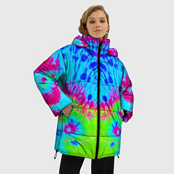 Куртка зимняя женская Tie-Dye abstraction, цвет: 3D-черный — фото 2